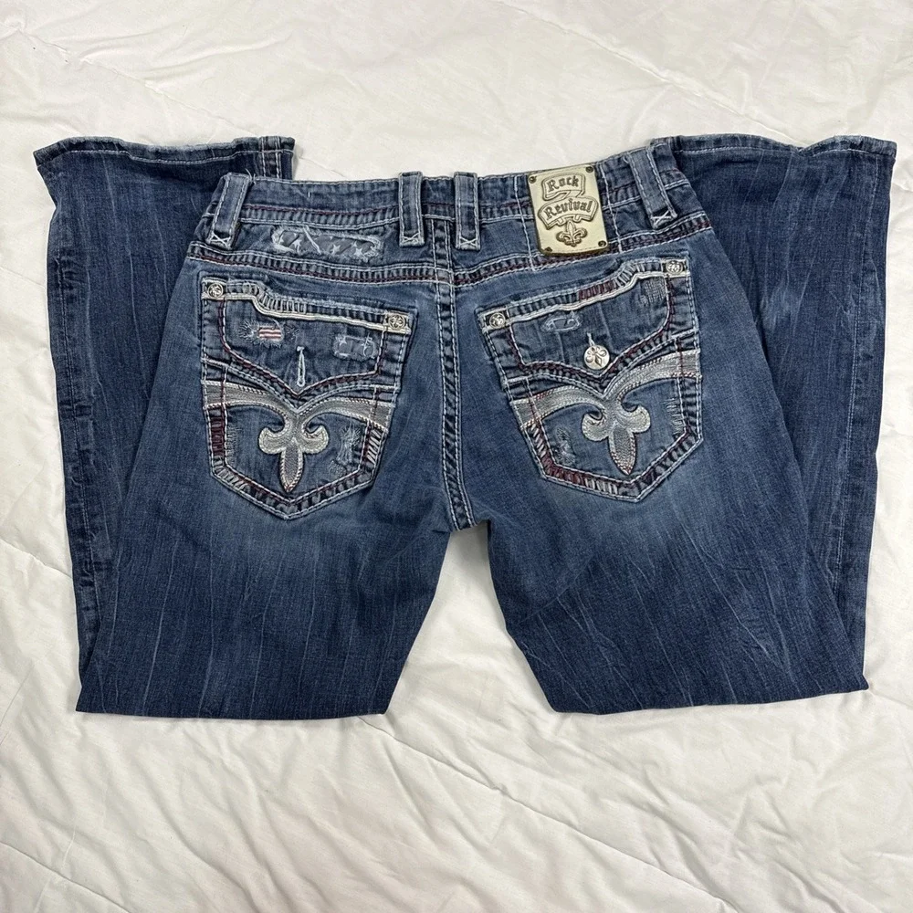 Rock Revival Ledford Relaxed Straight Jeans Mens 34x28